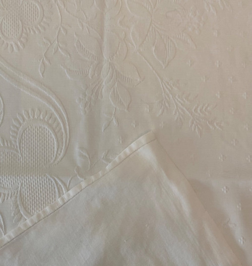 Coperta nuziale in cotone monogrammata a.C. inizio XX secolo