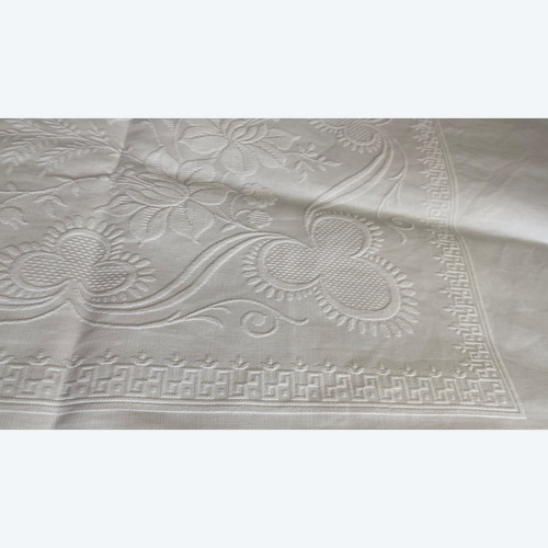 Coperta nuziale in cotone monogrammata a.C. inizio XX secolo