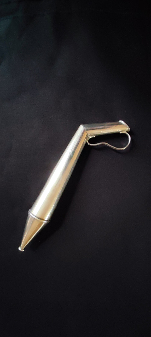 Bordeaux wine pipette, solid silver, XIXth century