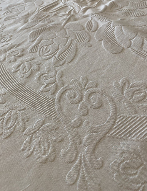 Coperta matrimoniale in cotone con monogramma MJS