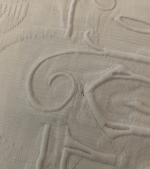 Coperta matrimoniale in cotone con monogramma MJS