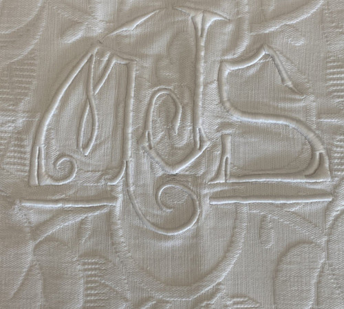 Coperta matrimoniale in cotone con monogramma MJS
