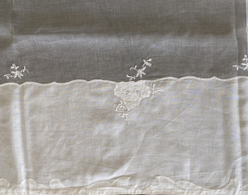 Nappe En Lin à Décor Fleurs, Raisins, Feuilles De Vigne Début XX ème