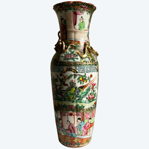 Original vase porcelaine de Chine Canton XIXème