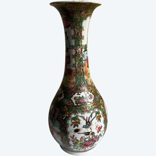 Vaso in porcellana cinese (Canton) del XIX secolo in perfetto stato di conservazione