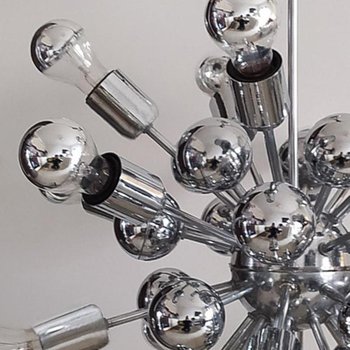 1970 Amazing Sputnik Chandelier by Goffredo Reggiani in Chrome. Made in Italy
