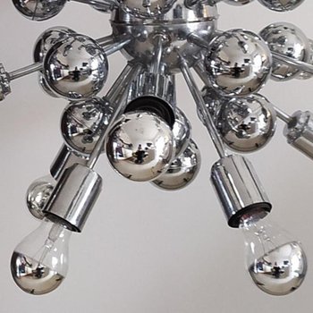 1970 Amazing Sputnik Chandelier by Goffredo Reggiani in Chrome. Made in Italy