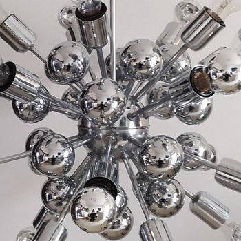1970 Amazing Sputnik Chandelier by Goffredo Reggiani in Chrome. Made in Italy