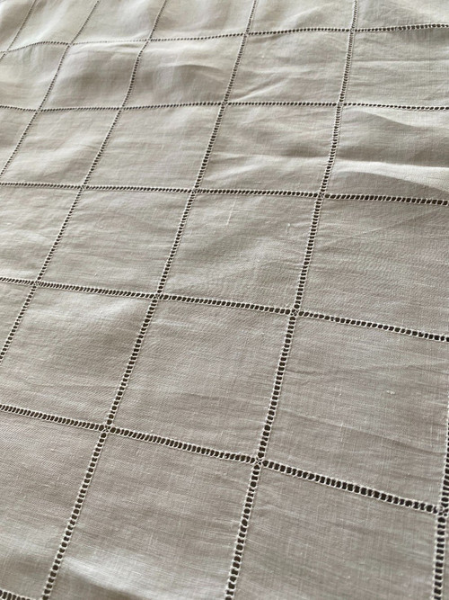 Linen Thread Square Tablecloth Early XXth Century