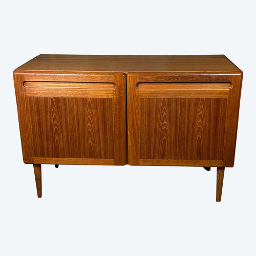 Stamped solid teak enfilade storage unit Made in Denmark 70'S