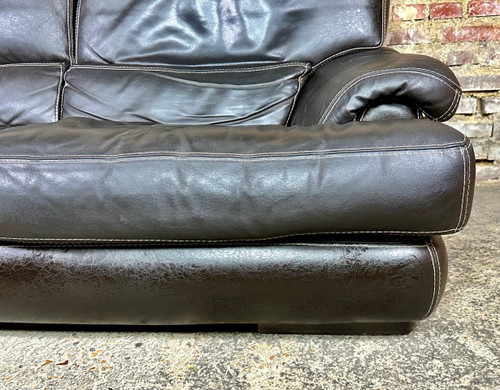 Canapé 2 places en cuir Coloris Chocolat Roche Bobois 80'S