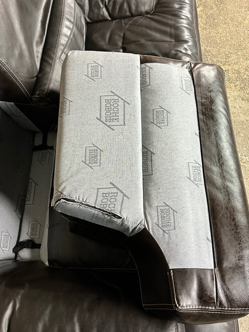 Canapé 2 places en cuir Coloris Chocolat Roche Bobois 80'S