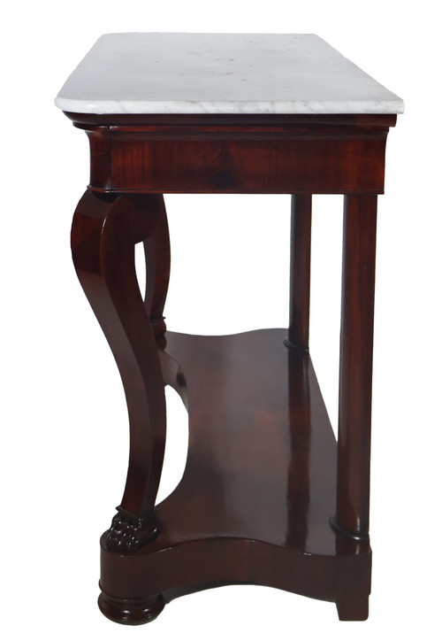 Console in mogano, periodo della Restaurazione, 1820 circa