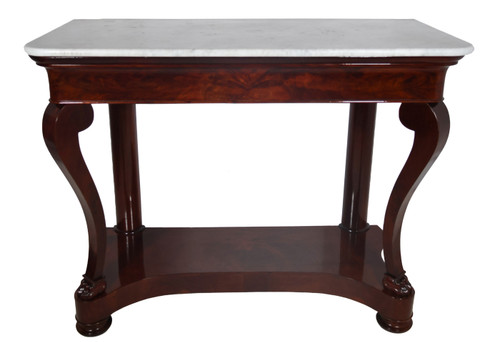 Console in mogano, periodo della Restaurazione, 1820 circa