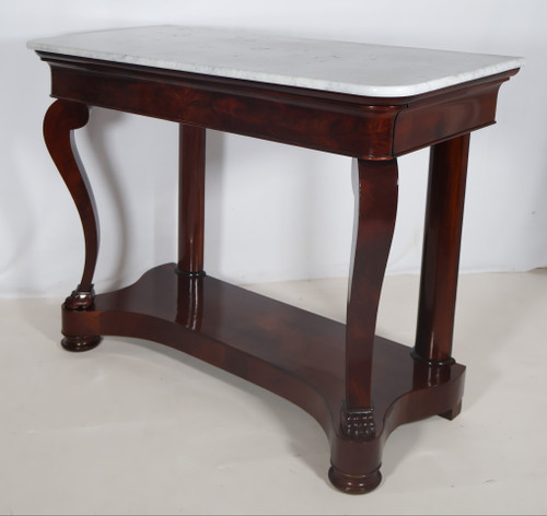 Console in mogano, periodo della Restaurazione, 1820 circa