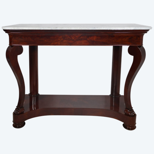 Console in mogano, periodo della Restaurazione, 1820 circa