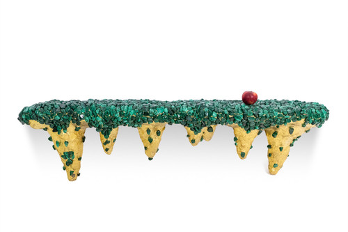 Malachite console with stalactite decoration. Contemporary work. LS60027805G