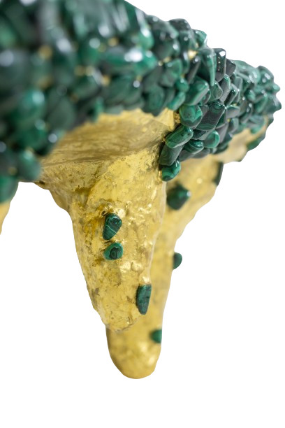 Malachite console with stalactite decoration. Contemporary work. LS60027805G