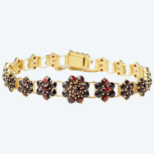 Bracciale vintage in oro giallo e granato