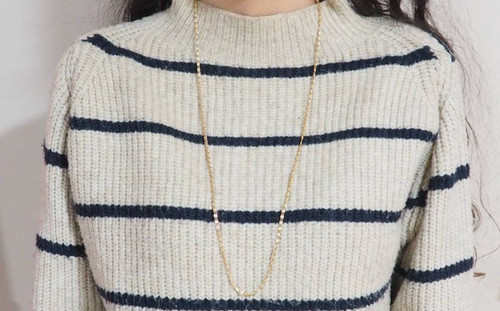 Collier maille plate en or jaune