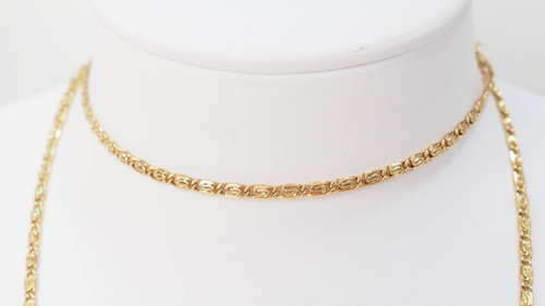 Collier maille plate en or jaune