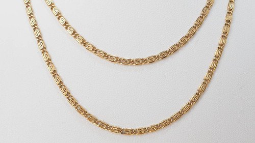 Collier maille plate en or jaune