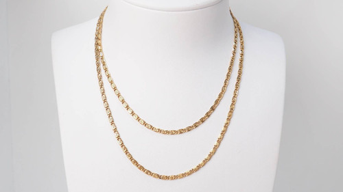 Collier maille plate en or jaune