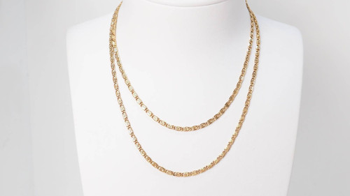 Collier maille plate en or jaune