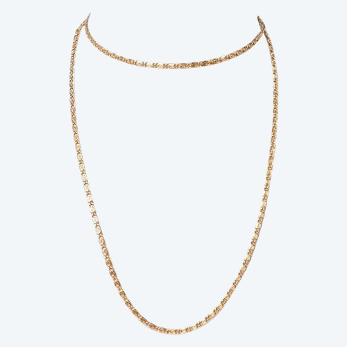 Collier maille plate en or jaune