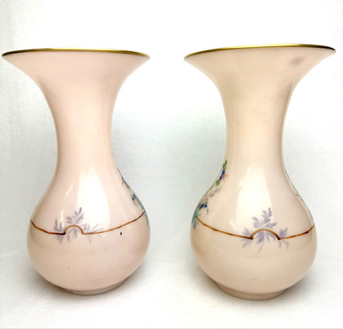 Pair Of Opaline Vases- Palais Omnibus Exposition Universelle De 1867