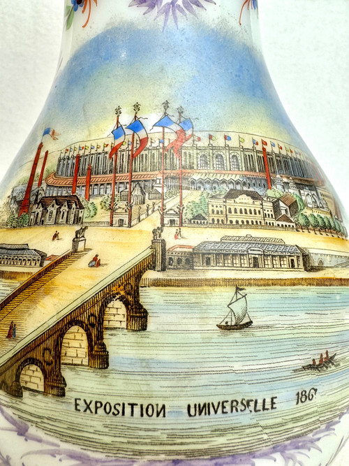 Pair Of Opaline Vases- Palais Omnibus Exposition Universelle De 1867