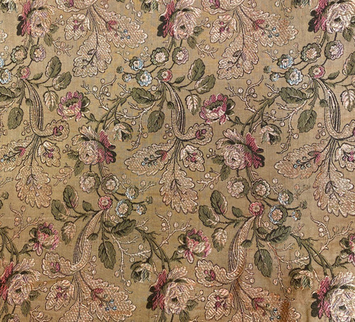 Coppia di drappi di lino e seta ricamati con fiori XIX sec.
