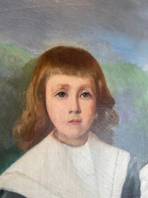 Oil on canvas Cyprien Boulet Portrait of children