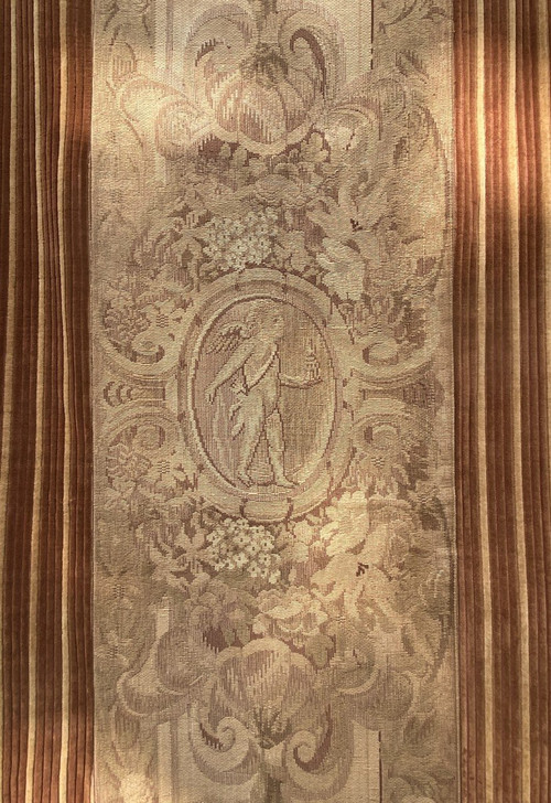 Coppia Di Tendaggi, Tende In Arazzo Cherubini XIX