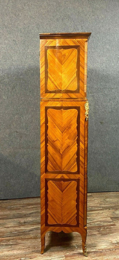 Dans l'esprit de Thomas Hache : exceptionnel secrétaire Guillotine époque Louis XV en marqueterie