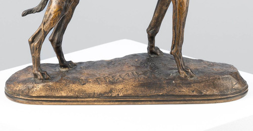 Emmanuel Frémiet - Windhund - Bronzestatue