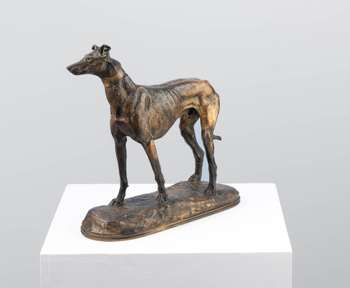Emmanuel Frémiet - Windhund - Bronzestatue