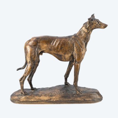 Emmanuel Frémiet - Windhund - Bronzestatue