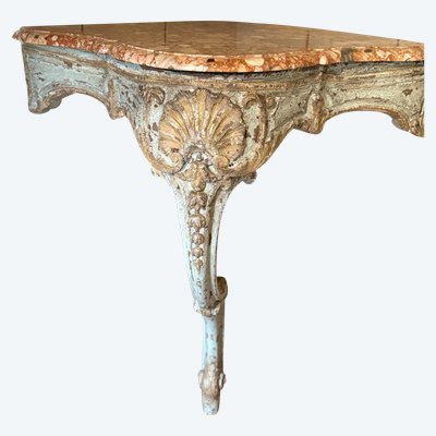 Consolle angolare Luigi XIV del 1900 con una bella patina