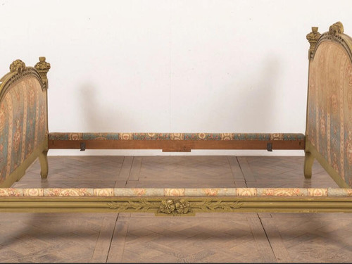 Richly carved Louis XV style bed 160 cm