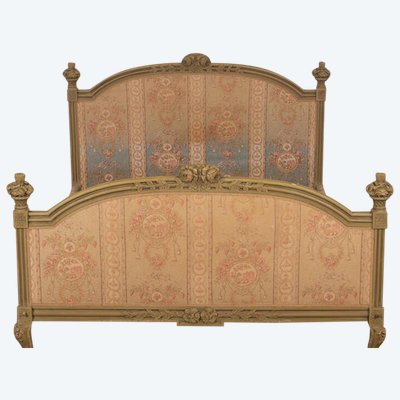 Richly carved Louis XV style bed 160 cm