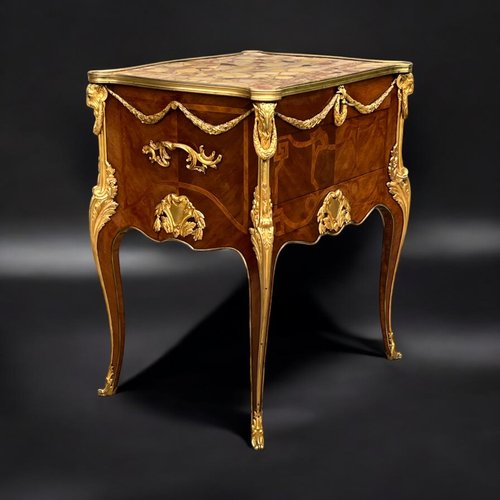 MEUBLE DE SALON NAPOLÉON III EN MARQUETERIE ORNÉ DE BRONZE DORÉ D’APRÈS SORMANI