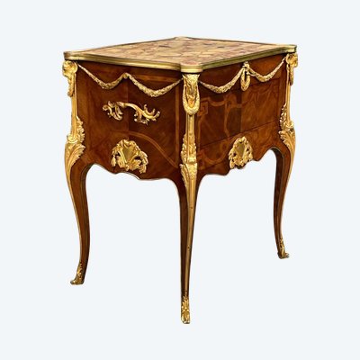 MEUBLE DE SALON NAPOLÉON III EN MARQUETERIE ORNÉ DE BRONZE DORÉ D’APRÈS SORMANI
