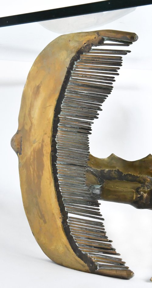 Christian Techoueyres' Couchtisch im Hollywood-Regency-Stil aus Messing und vergoldeter Bronze