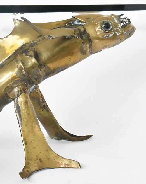 Christian Techoueyres' Couchtisch im Hollywood-Regency-Stil aus Messing und vergoldeter Bronze