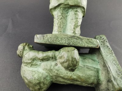 2 bronzetti di Marc MOREEN "venditori al mercato delle pulci