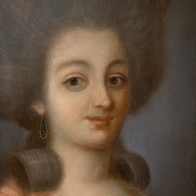 Portrait de jeune femme d'époque Louis XVI pastel