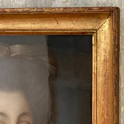 Portrait de jeune femme d'époque Louis XVI pastel