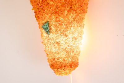 Pair of sconces in amber and malachite. Contemporary work. LS60052086G