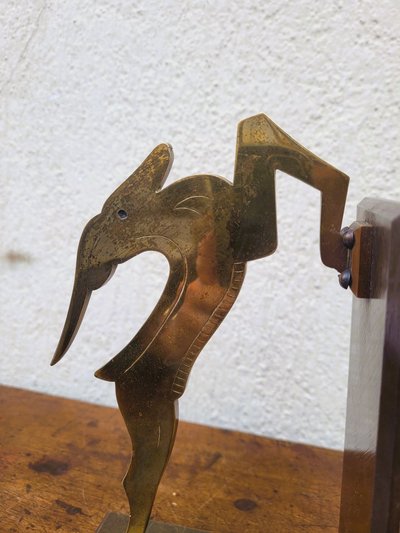 Pair Of Antelope Bookends, Bronze, 20th Century